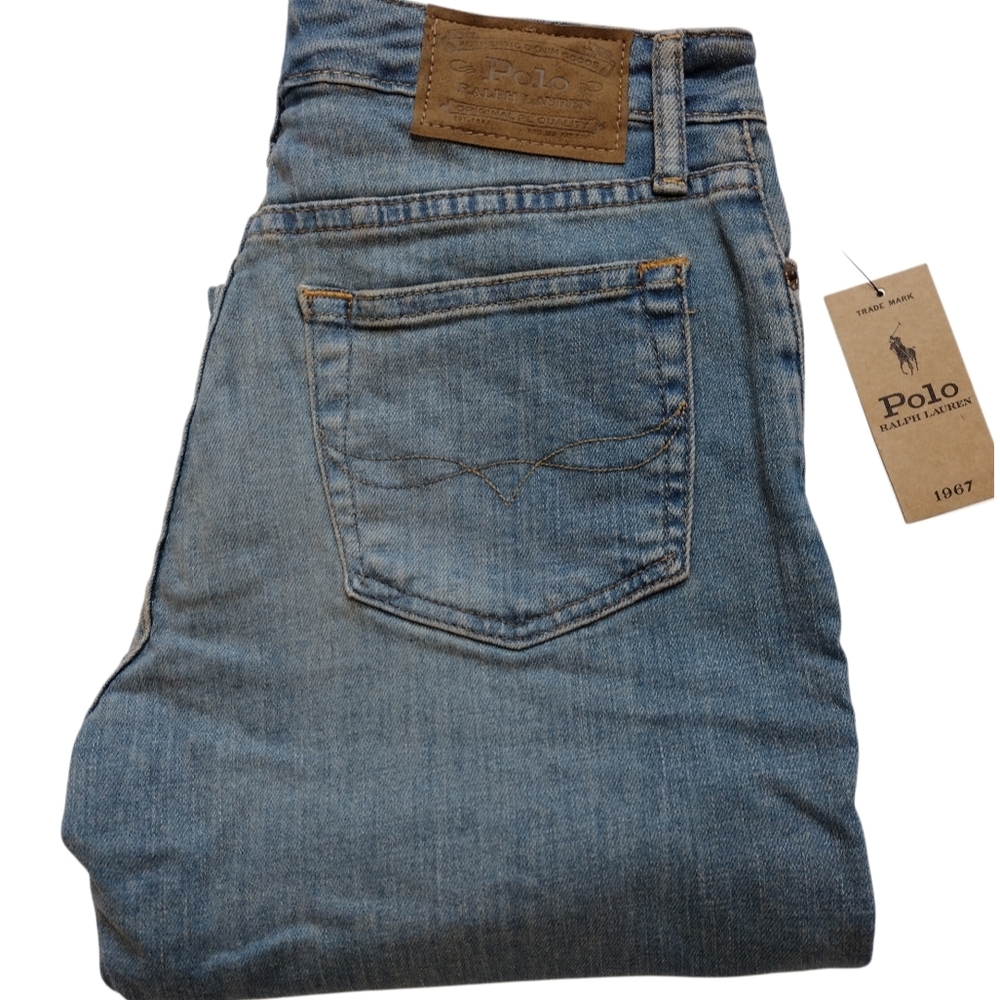 Polo by Ralph Lauren Hampton Straight Light Blue Denim Jeans Big Boy 14 Stretch